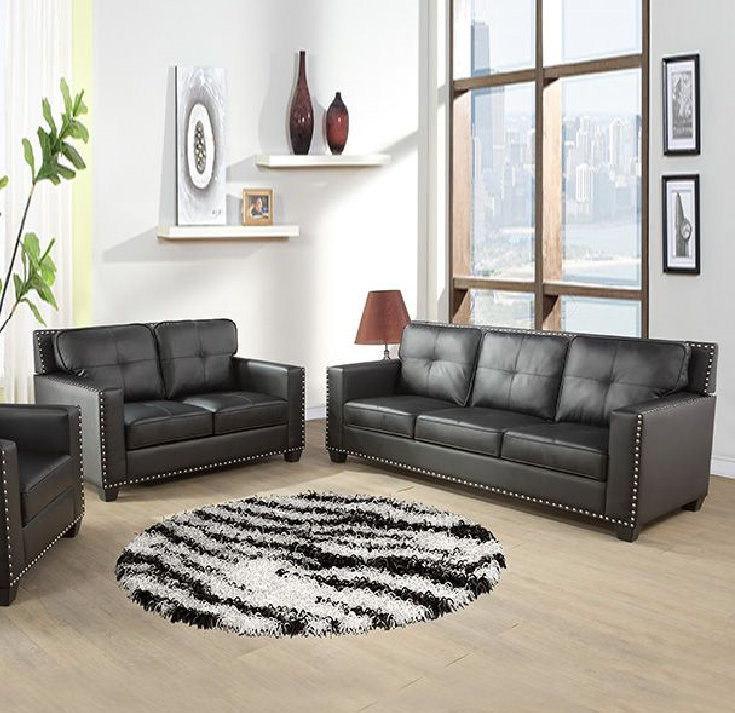 Ebern Designs Moishy 2 Piece Faux Leather Living Room Set Wayfair